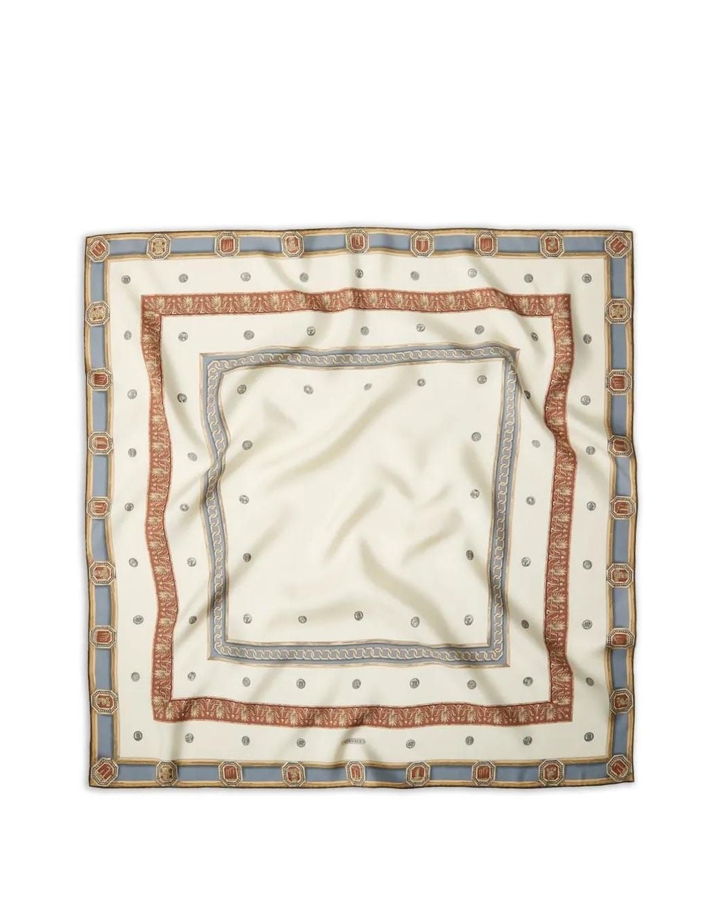 Versace Zijden Twill Sjaal Met Print (90 Cm) in het Natural