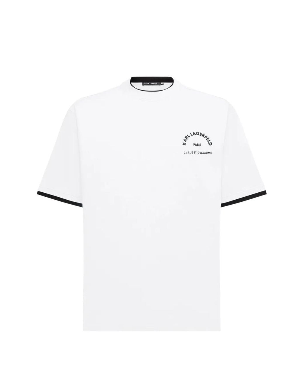 Karl Lagerfeld White 21 Rue St-Guillaume Double-Collar T-Shirt for men