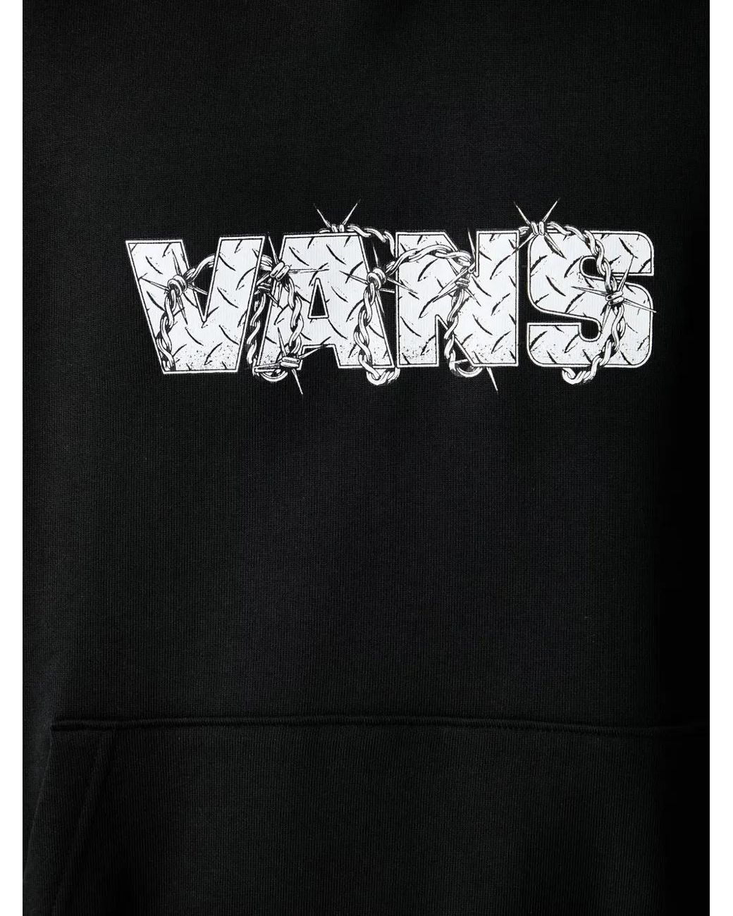 Vans Black Logo-Print Hoodie for men