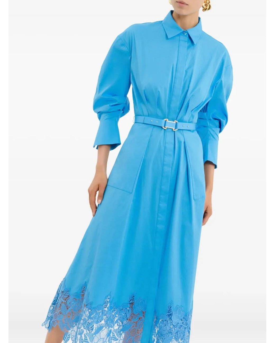 Rebecca Vallance Blue Montreux Shirt Midi Dress