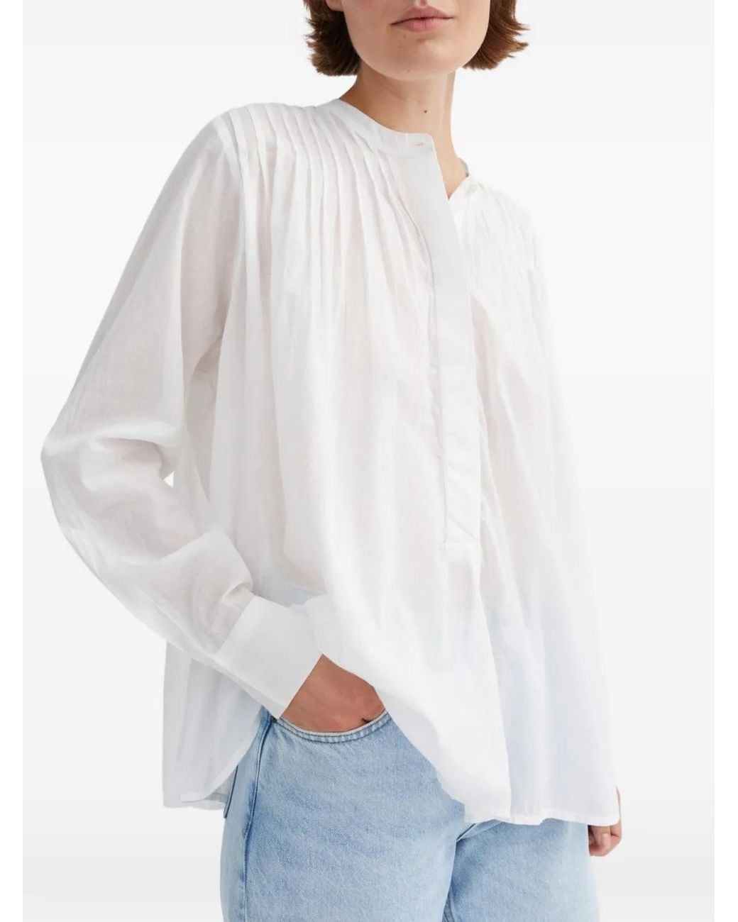 Skall Studio White Pintuck-Detail Dot Shirt