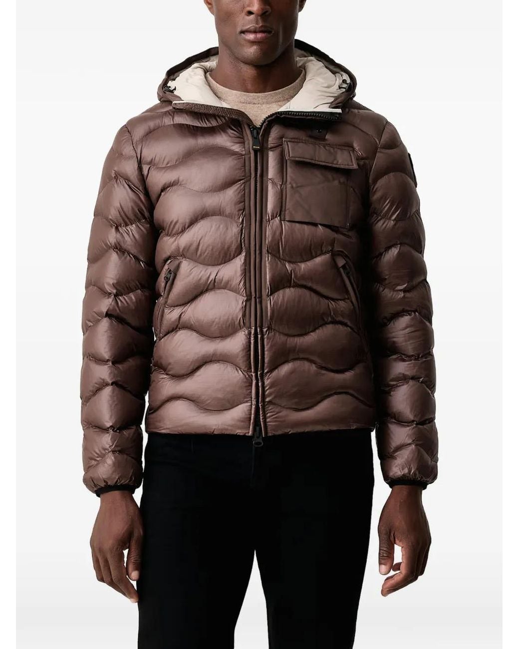 Blauer Brown Wave-Quilted Sorona Aura Hooded Jacket for men