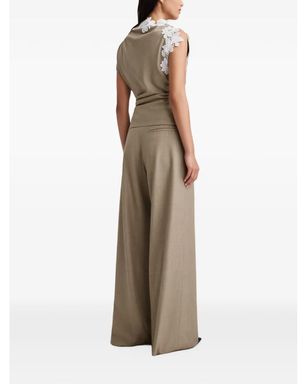 Anna Quan Gray Meier Lace-Trimmed Top