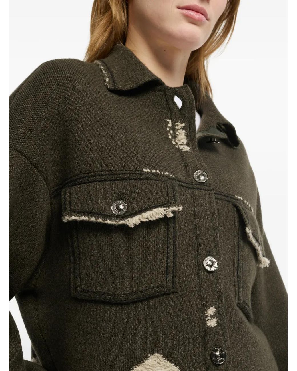 Barrie Black Denim Fringed Jacket