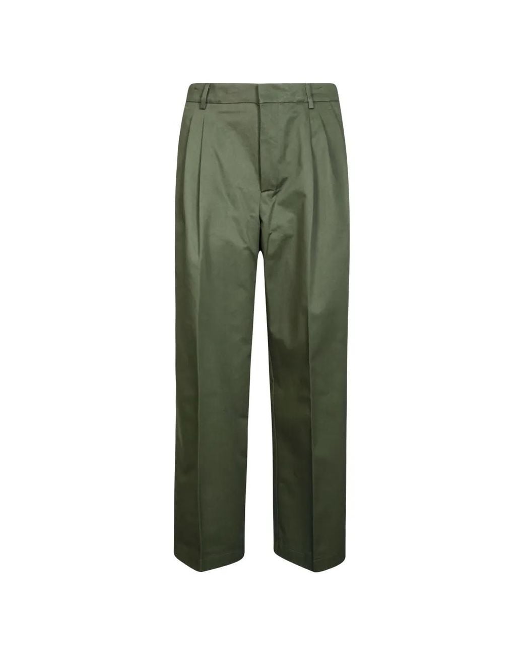 Amaranto Green Frayed-Seam Pleated Trousers for men