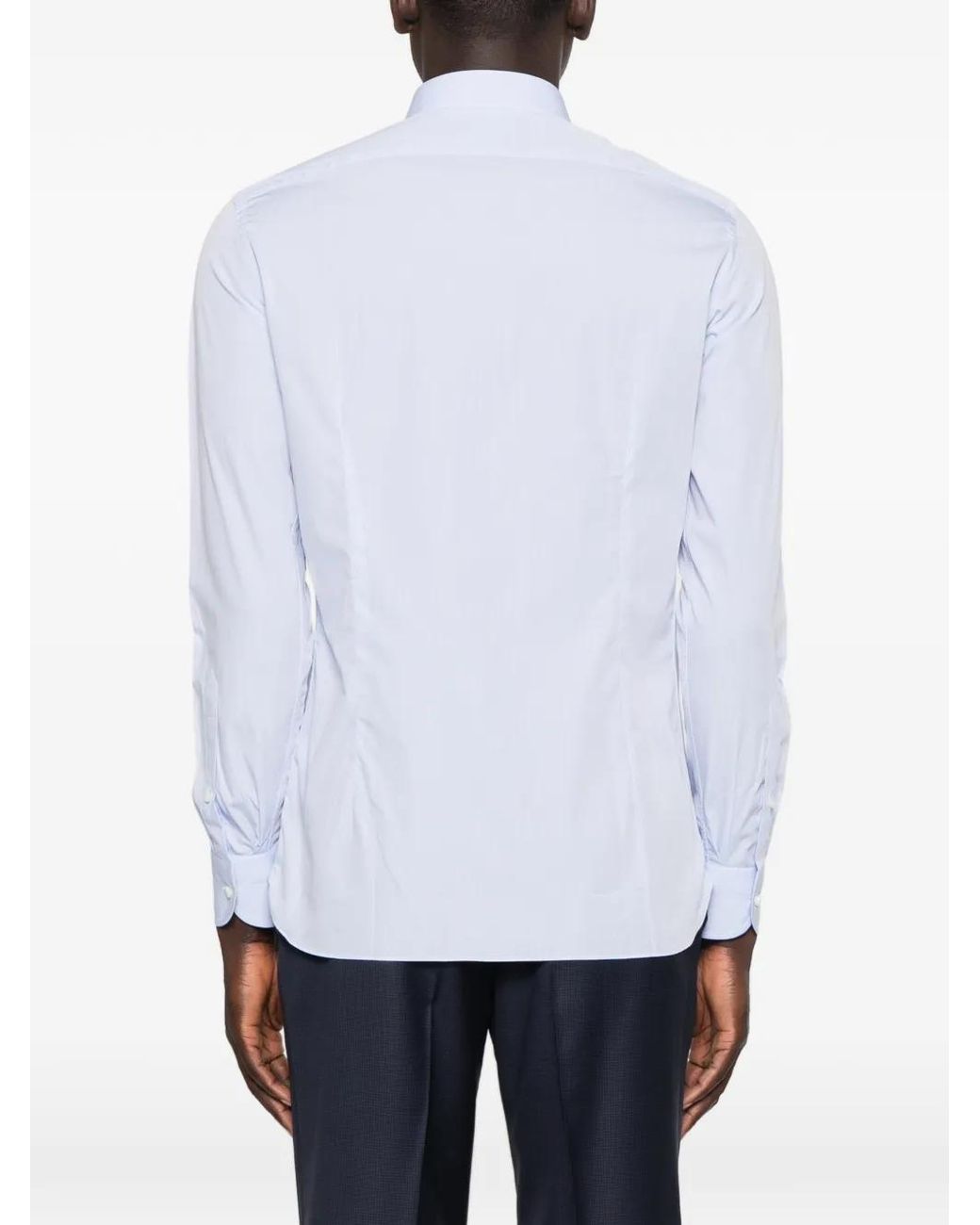 Truzzi White Buttoned Long-Sleeve Shirt for men