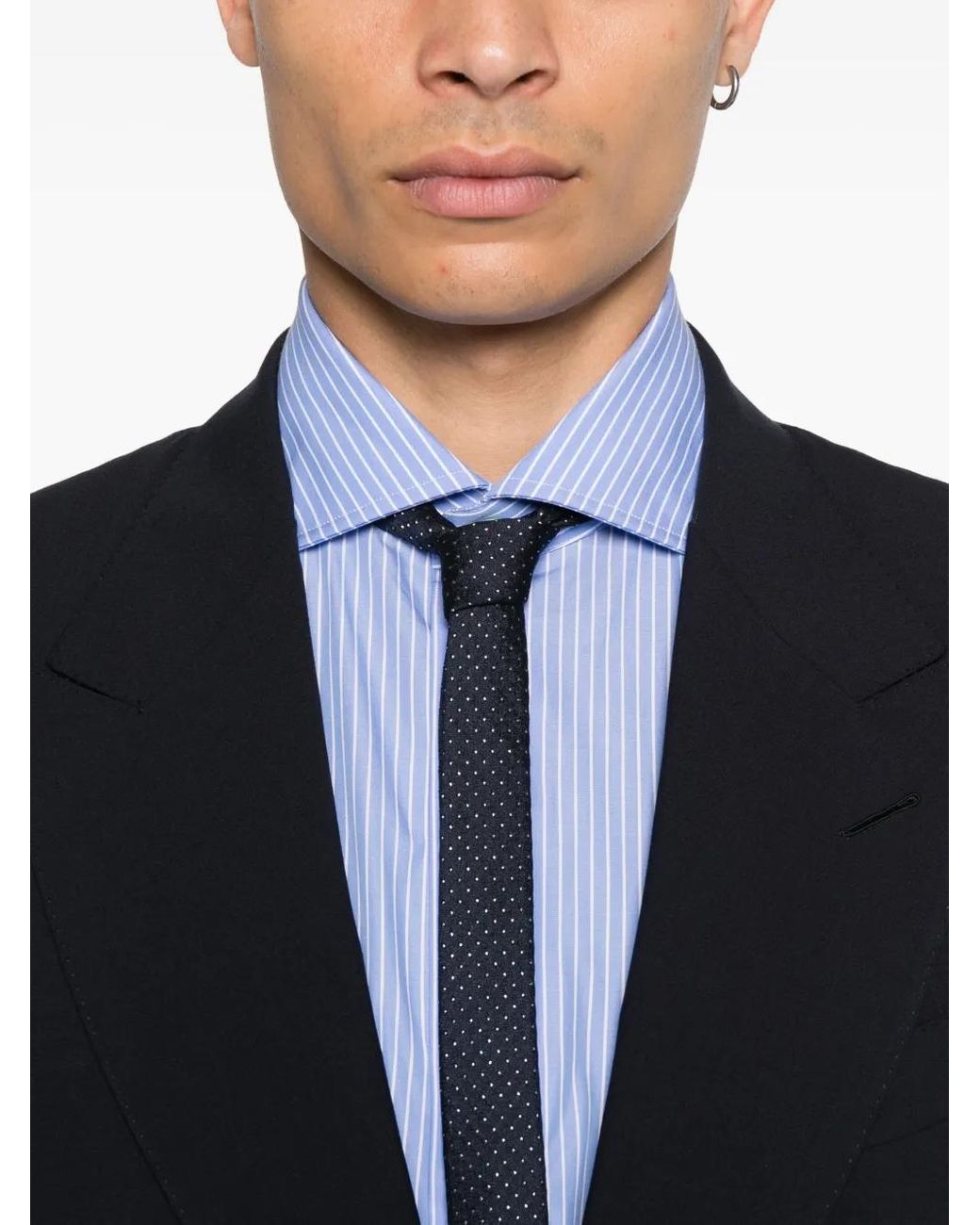 Camicia A Righe di Truzzi in Blue da Uomo
