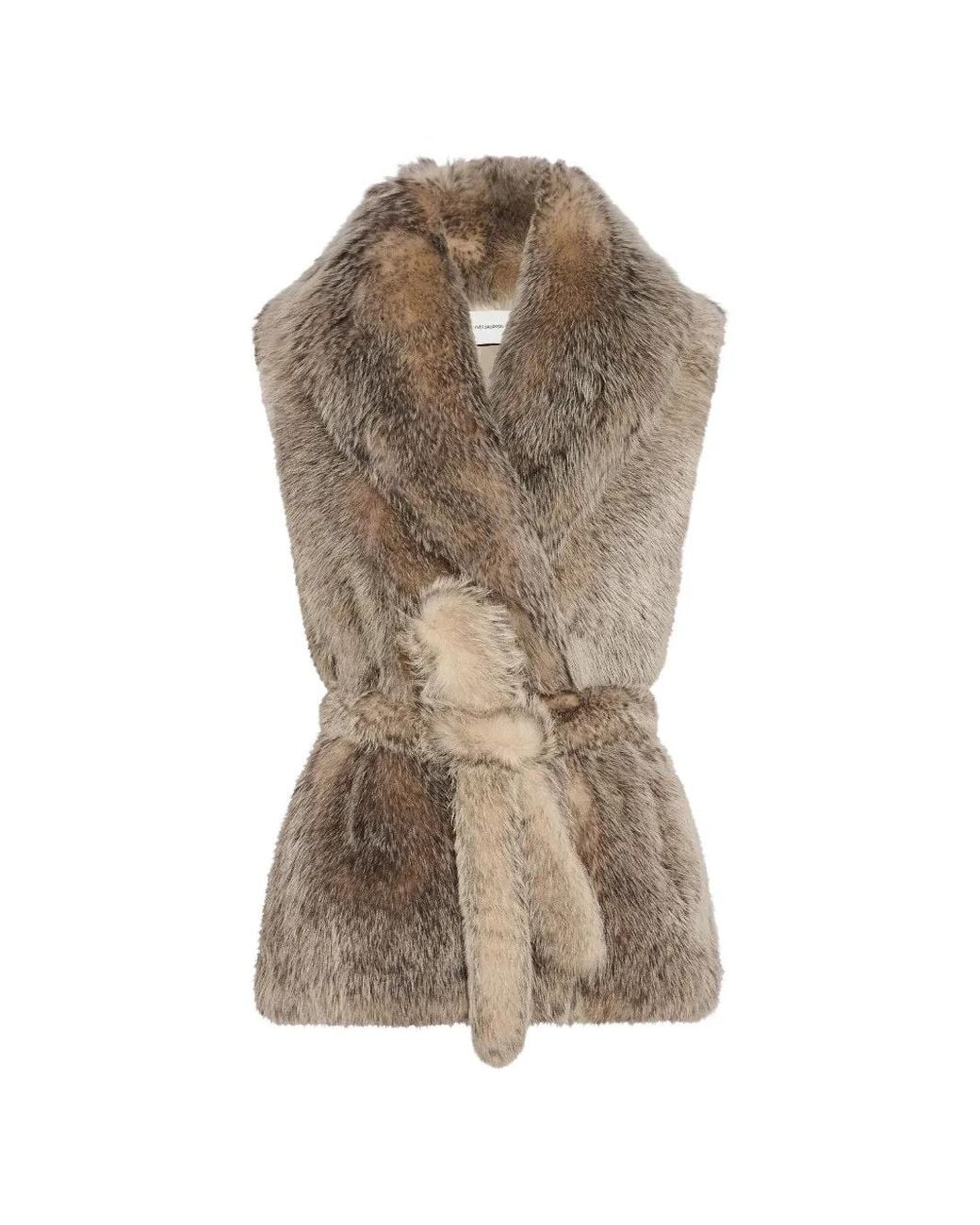 Yves Salomon Natural Toscana Belted Shearling Gilet