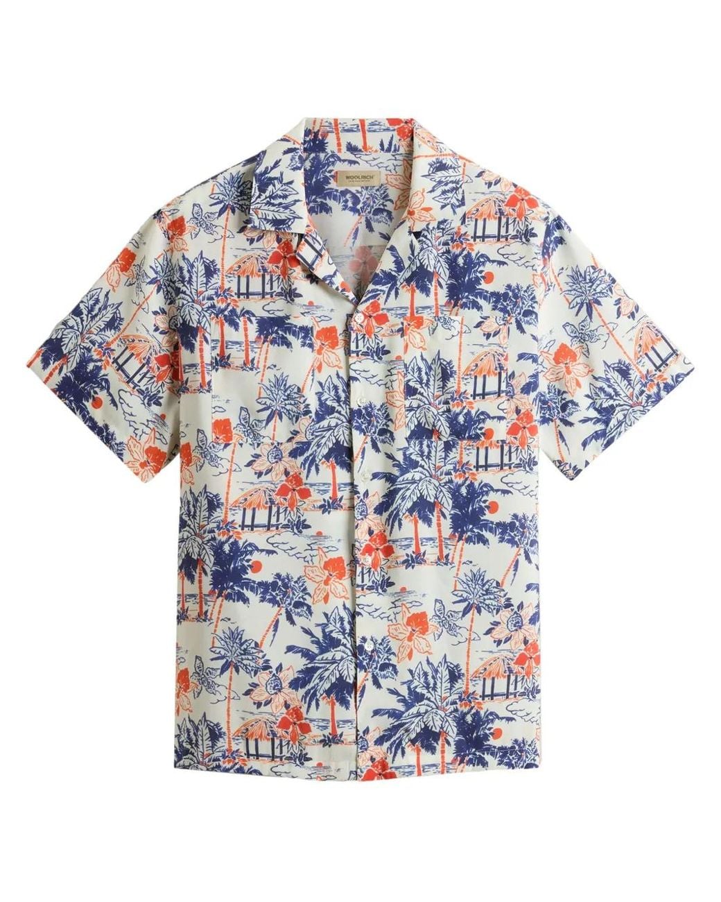 Woolrich White Graphic-Print Shirt for men