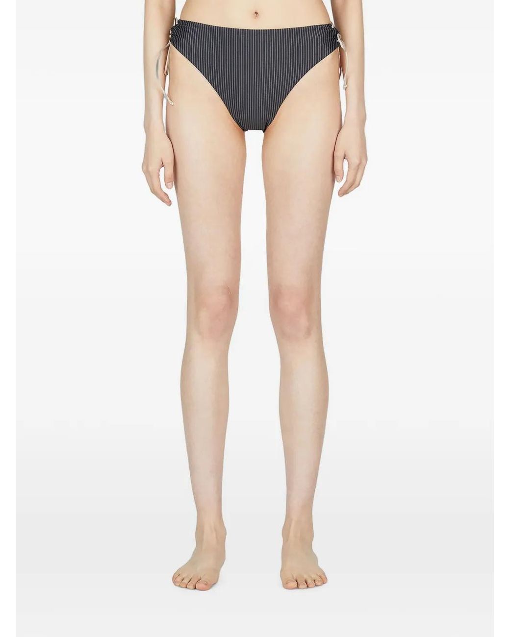 St. Agni Blue Striped Self-Tie Bikini Bottoms