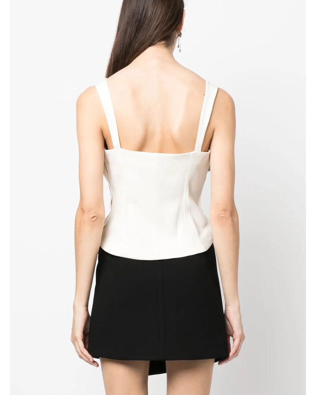 Jonathan Simkhai White Crystal-Embellished Corset Top