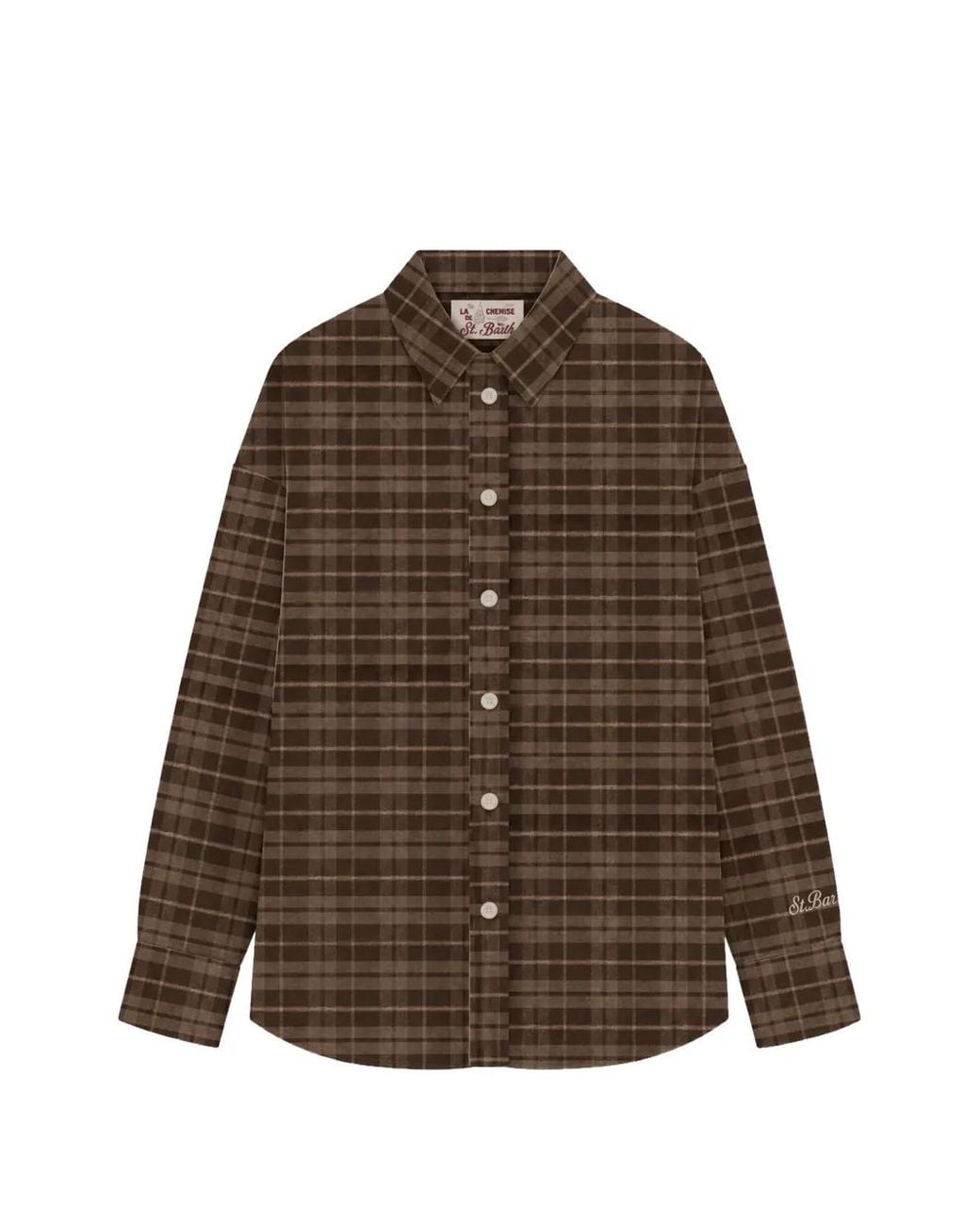 Mc2 Saint Barth Brown Gigy Check-Pattern Flannel Shirt