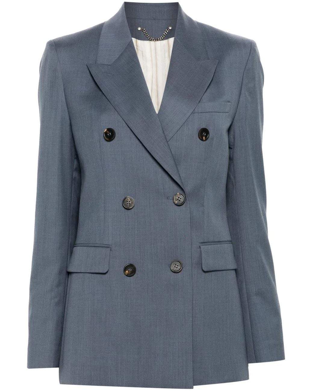Golden Goose Deluxe Brand Blue Journey Double-Breasted Jacket