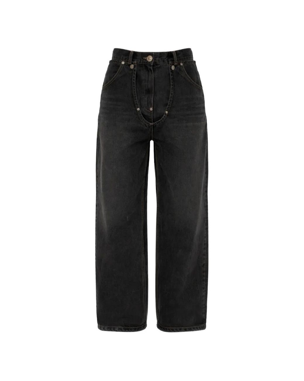 Pushbutton Verfraaide Jeans in het Black