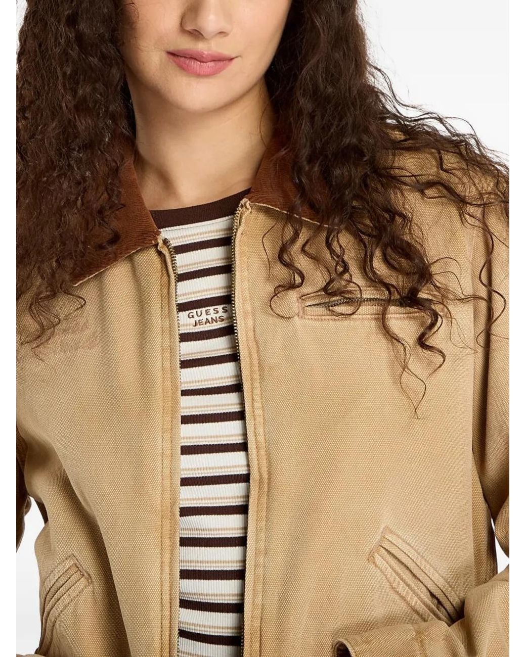 Guess Blue Corduroy-Collar Jacket