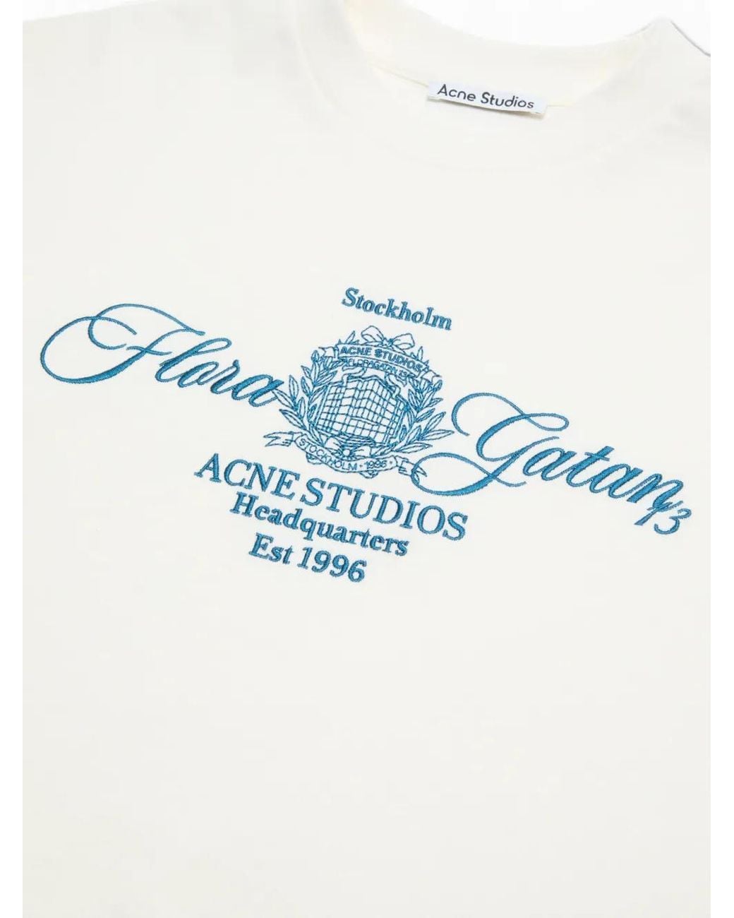Acne White Embroidered T-Shirt