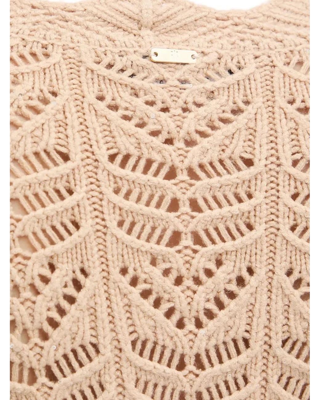 Fracomina Natural Scallop-Trim Buttoned Cardigan