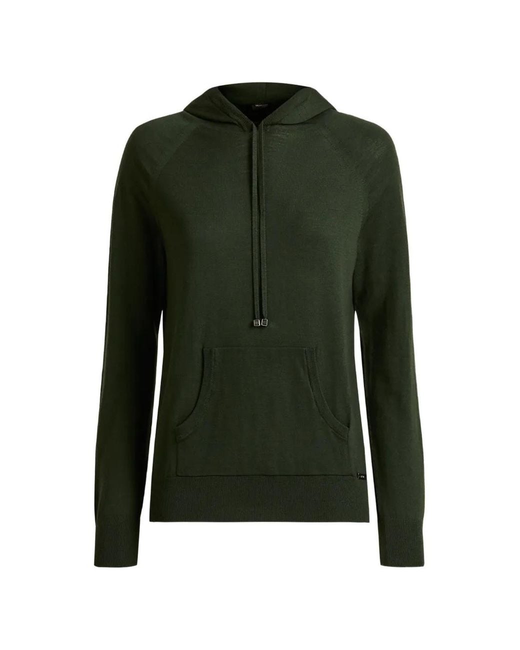 Kiton Green Wool Long-Sleeve Hoodie