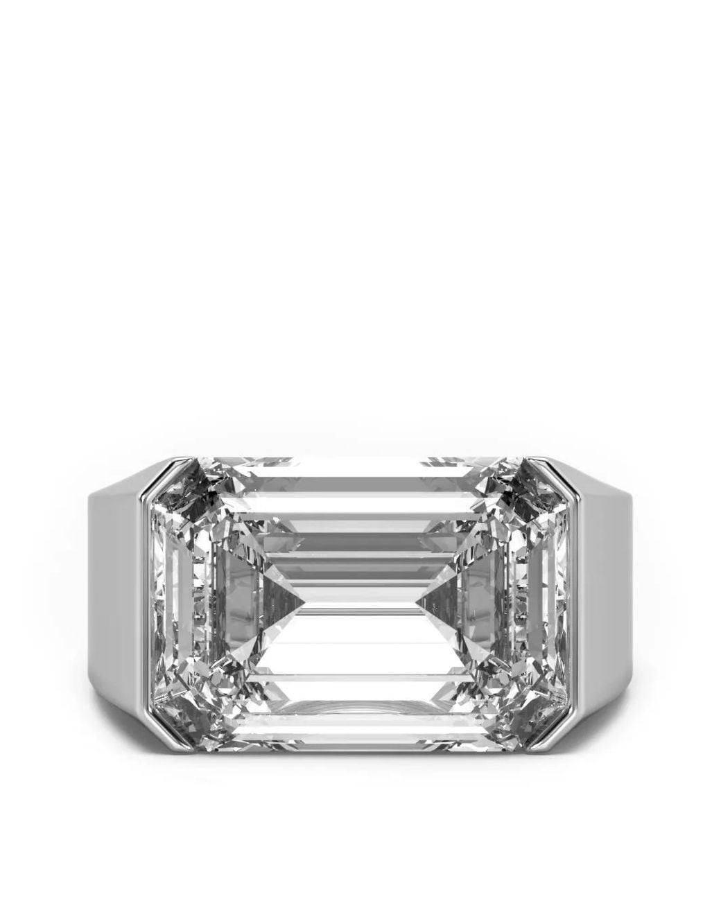 SOLO for Diamonds Gray Emerald-Cut Diamond-Embellished Ring
