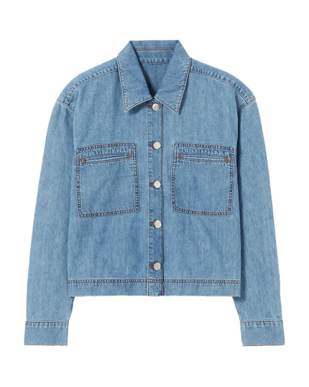 Claudie Pierlot Blue Oversized Denim Shirt