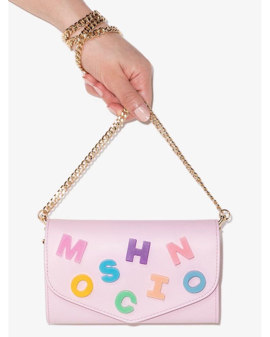 Moschino Toy Letters Wallet on chain in Pink Lyst