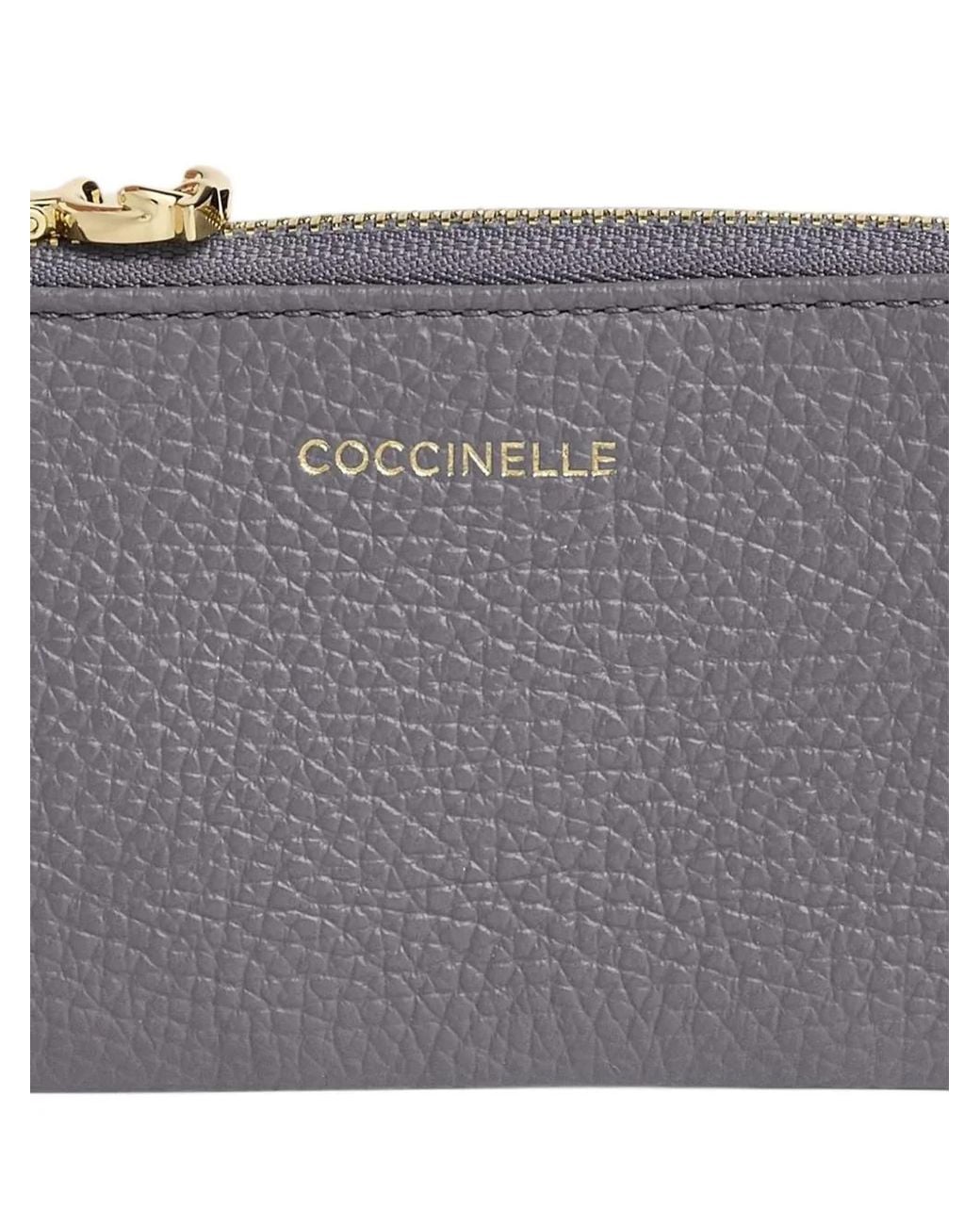 Coccinelle Gray C-Me Grained Leather Coin Small Purse