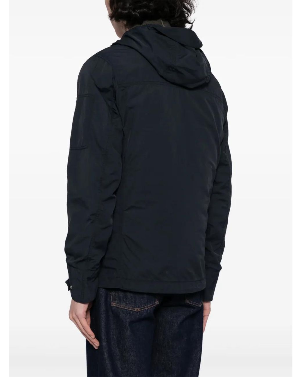 Woolrich Blue Hooded Zip-Up Jacket for men