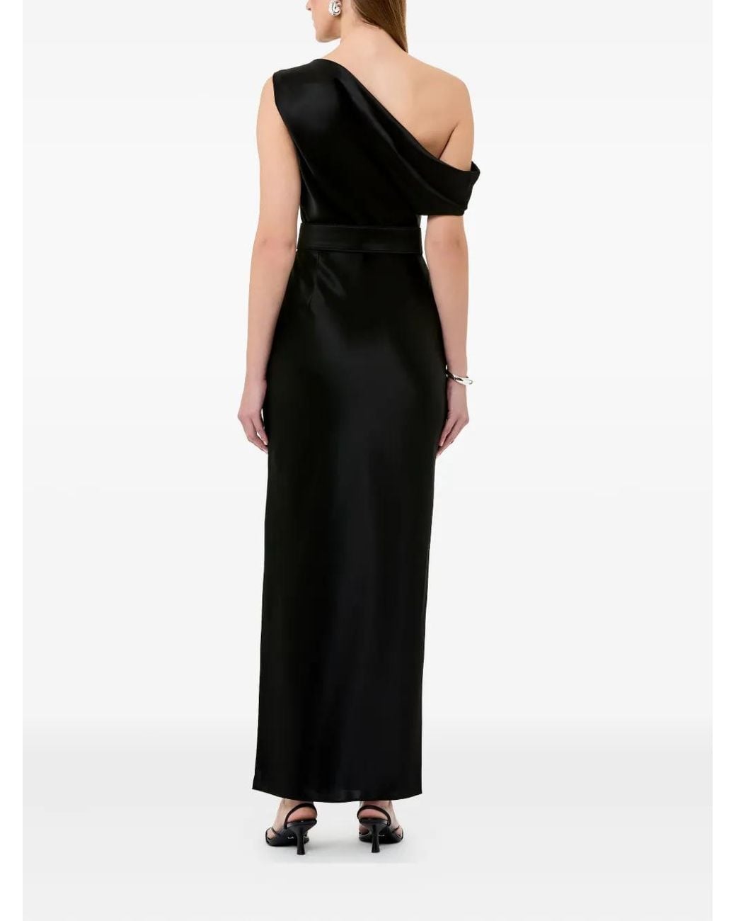 Nicholas Black Eartha One-Shoulder Belted Maxi Dress