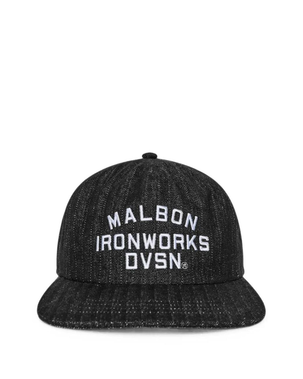 Malbon Golf Black Foreman Herringbone-Pattern Cap for men