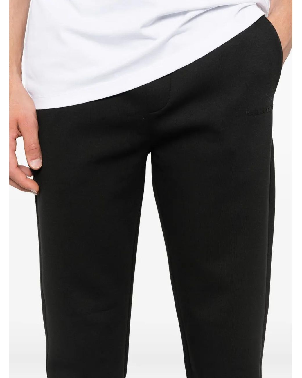Karl Lagerfeld Black Logo-Detail Track Pants for men