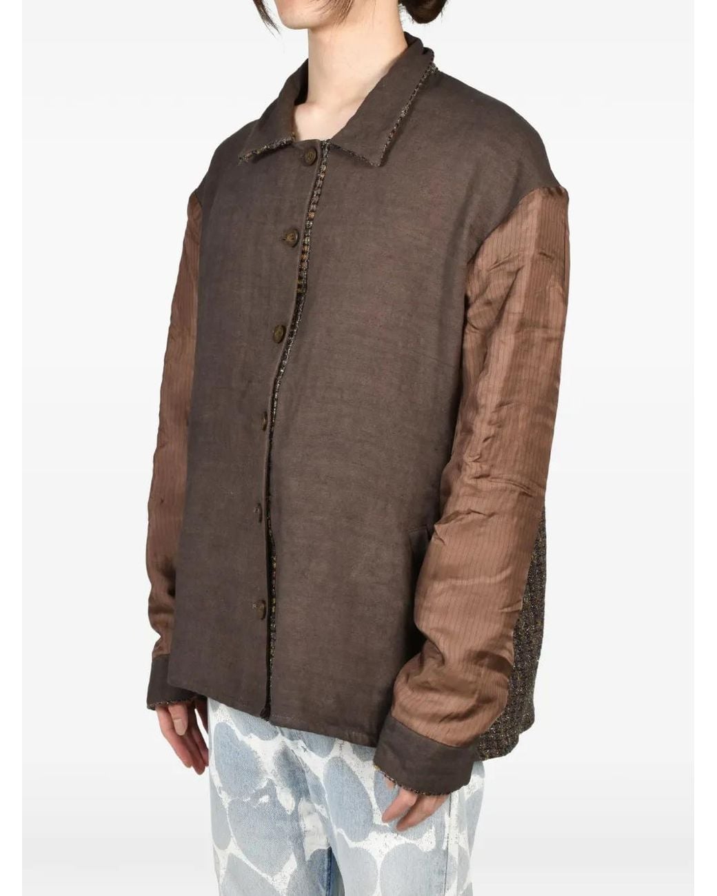 By Walid Brown Benny Panelled Jacket for men