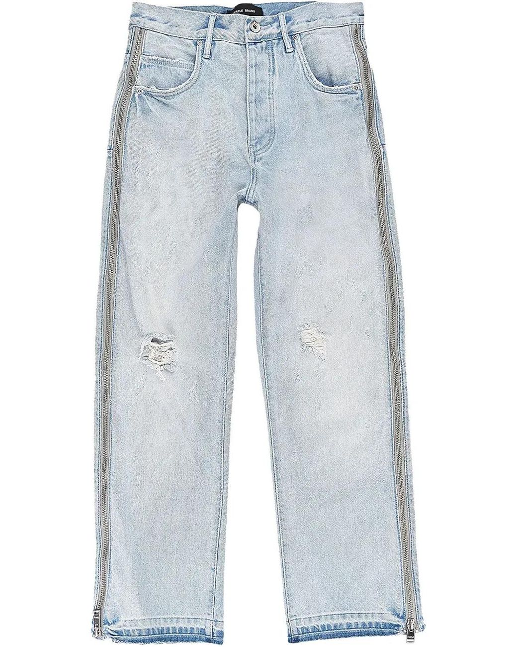 Purple Brand Blue P018 Side Zip Jeans for men