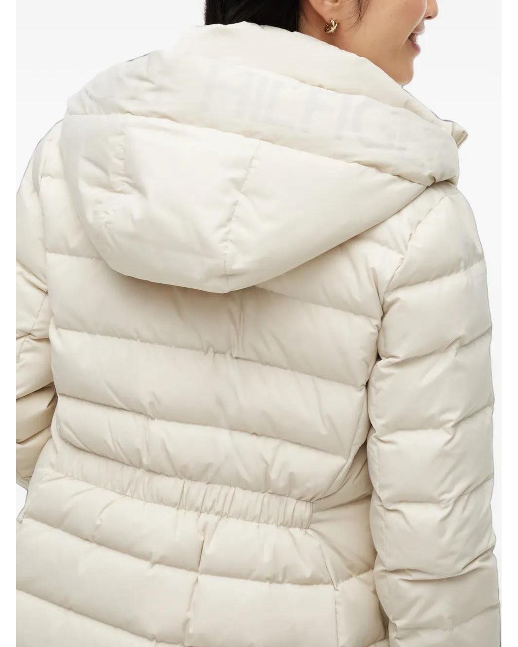 Tommy Hilfiger White Quilted Hooded Coat