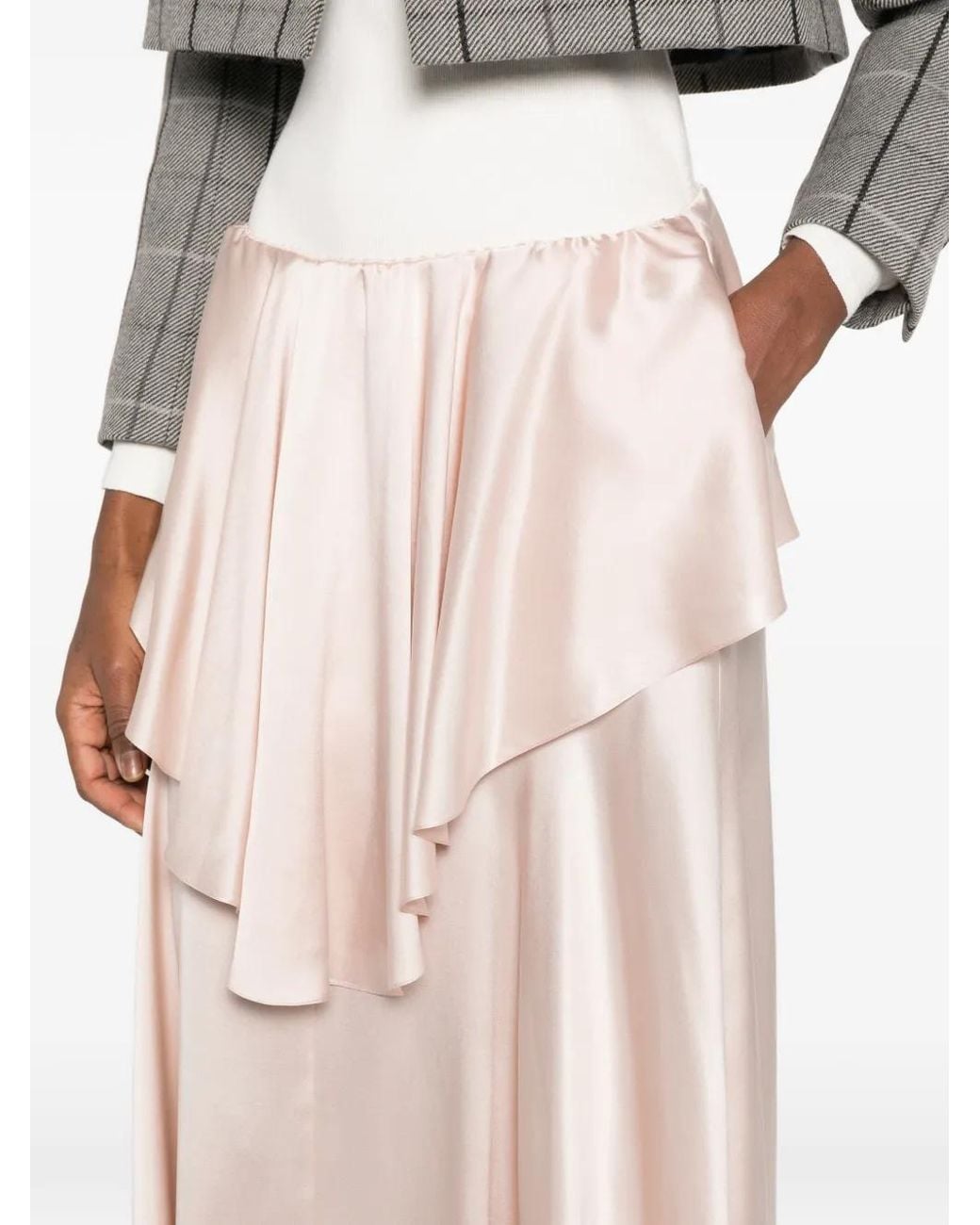 Chloé Satijnen Maxi-Rok Met Ruches in het Pink