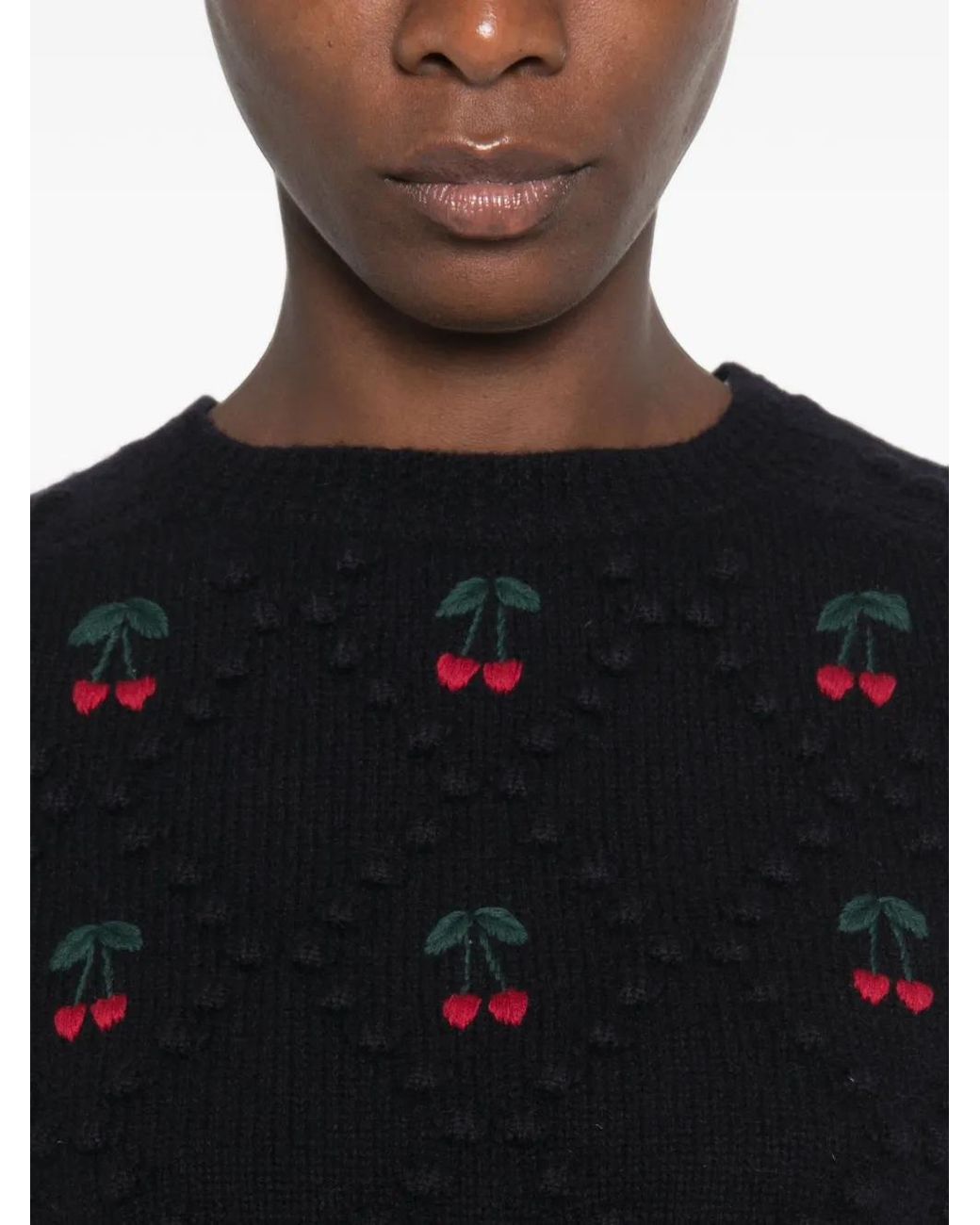 Jersey Con Cerezas Bordadas Maje de color Black