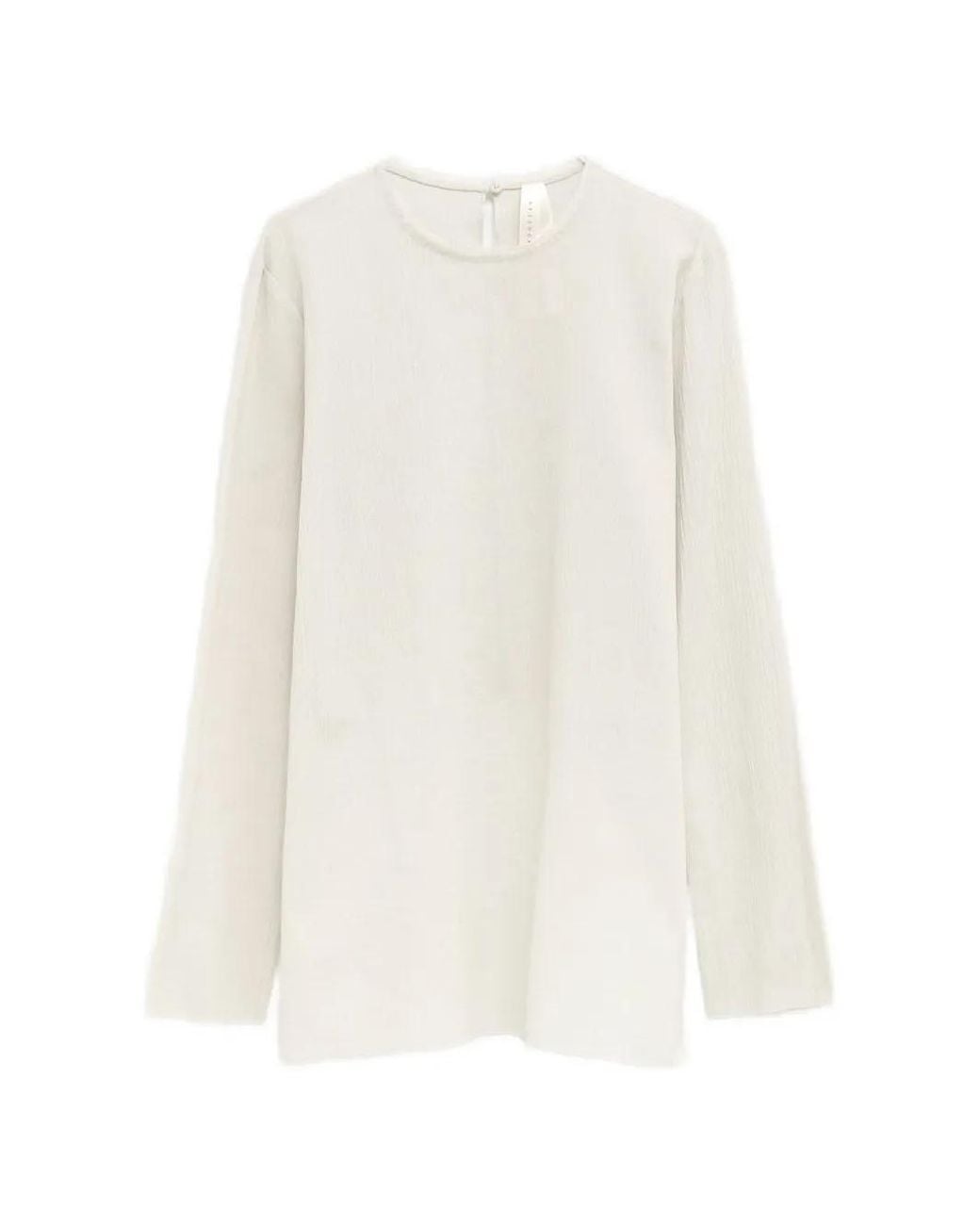 Lauren Manoogian White Long-Sleeve Overlay Blouse