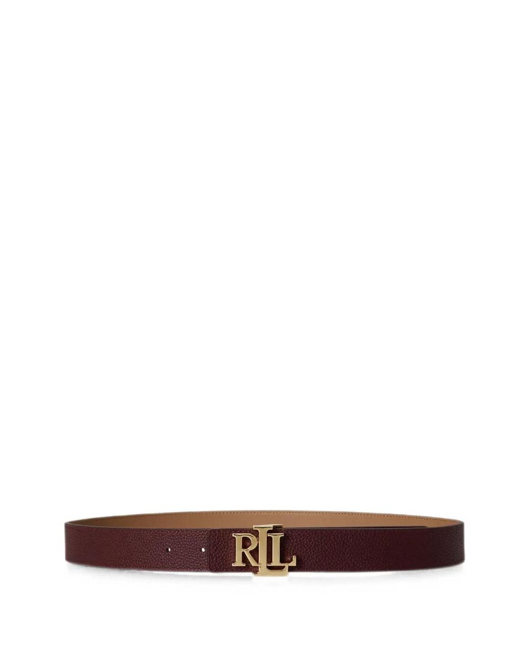 Ralph Lauren White Logo Leather Belt