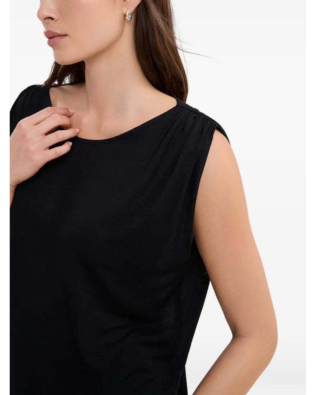 MARCELLA Black Greenwich Village Gathered Top