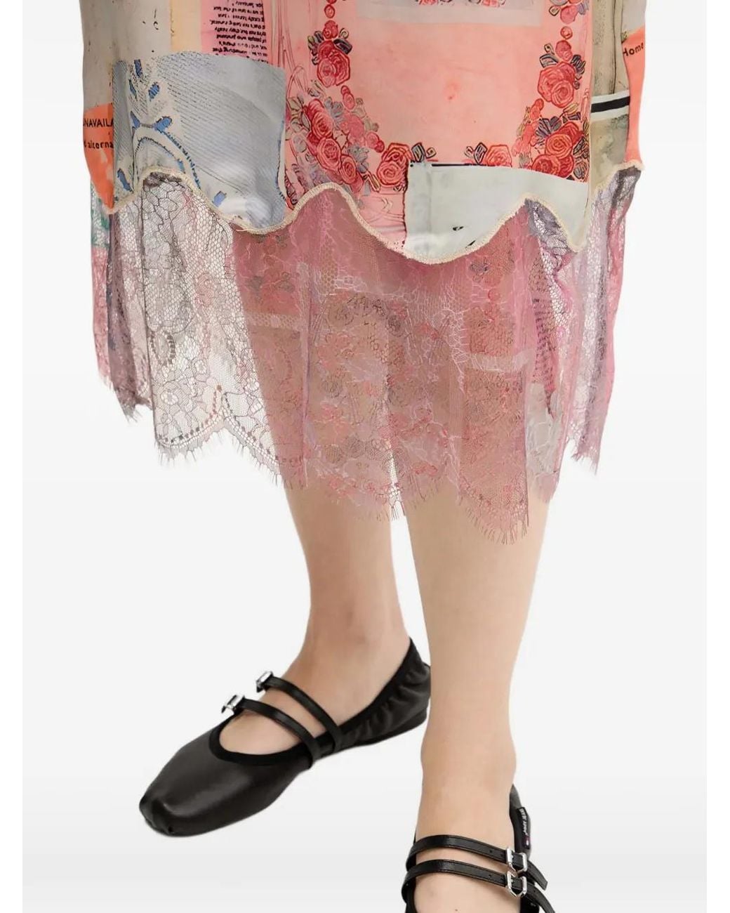 Desigual White Patchwork Lace Midi Dress