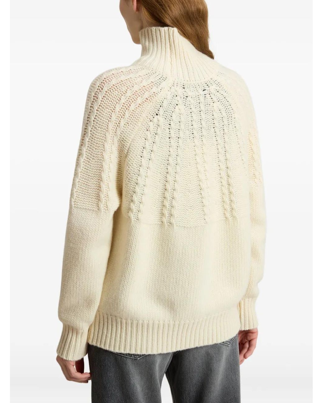 Woolrich Natural Cable-Knit Turtleneck Sweater