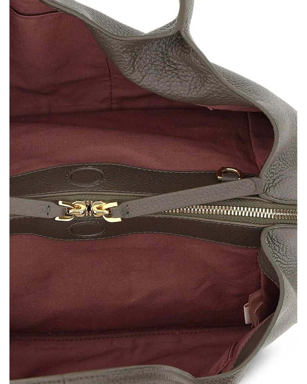 Coccinelle Gray Nell Medium Tumbled Leather Tote Bag