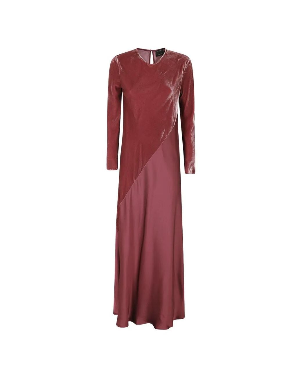 Antonelli Red Velvet-Panelled Maxi Dress