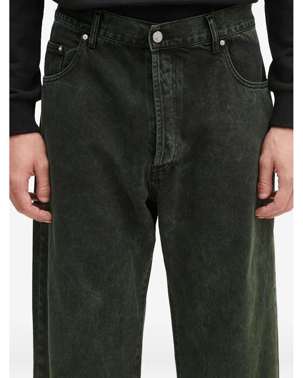 Aries Black Logo-Patch Jeans for men