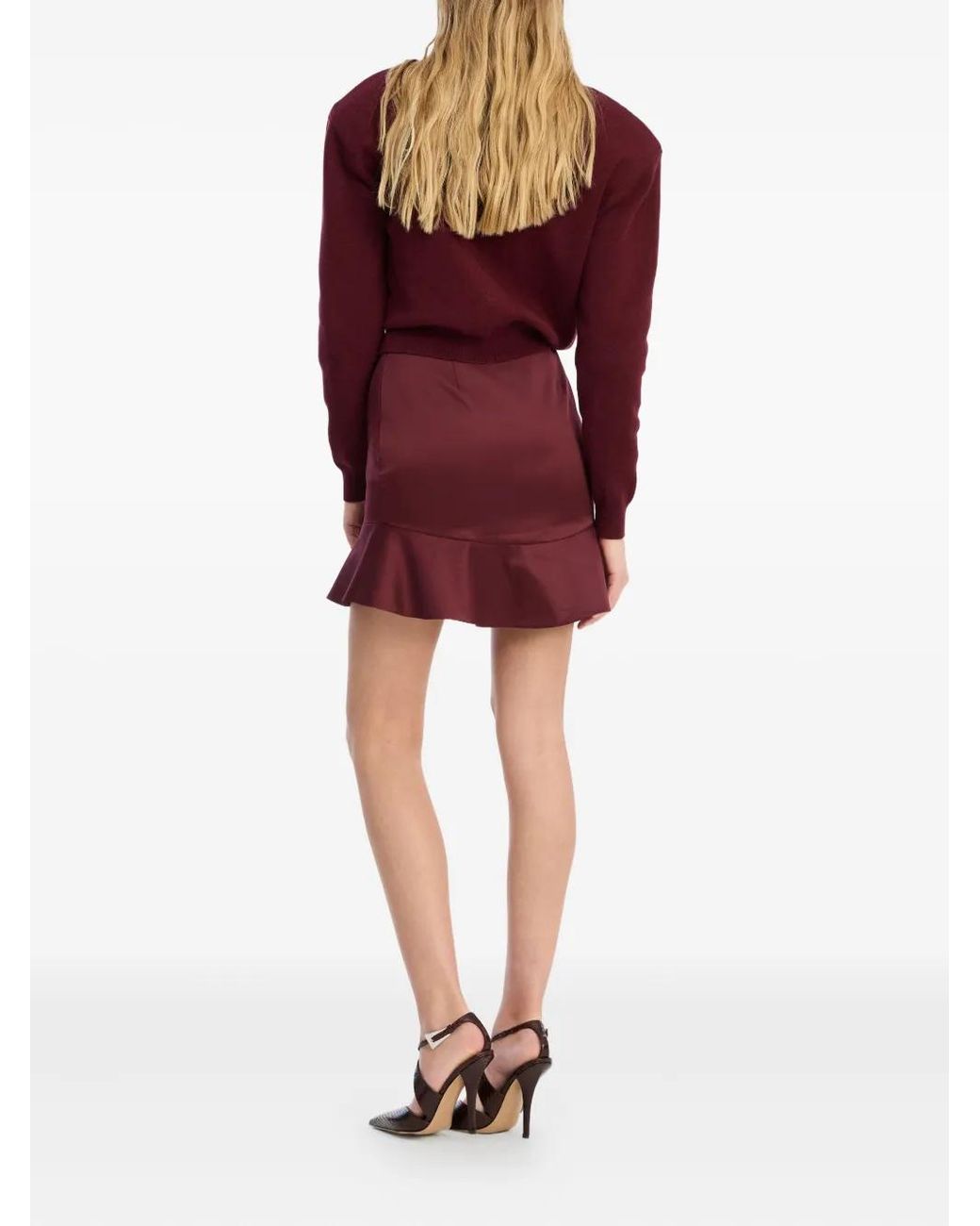 ROTATE BIRGER CHRISTENSEN Purple Ruffled Mini Skirt