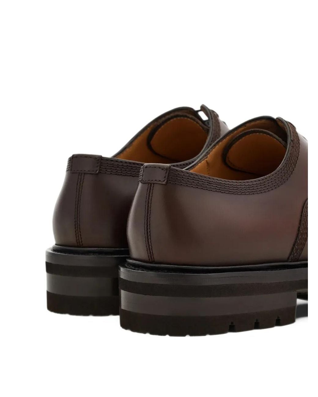 Ferragamo Brown Richelieus Oxford À Semelle Crantée Épaisse for men