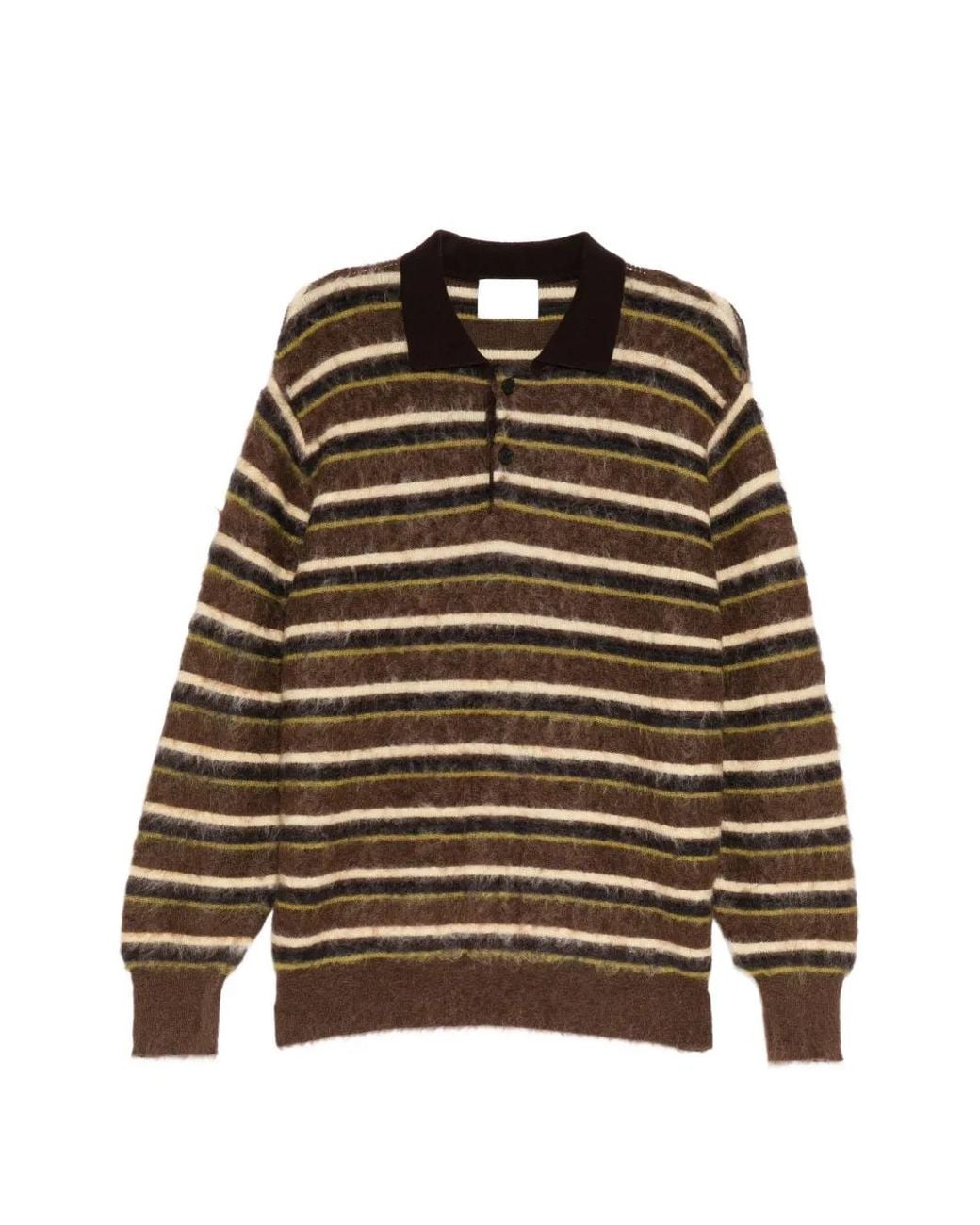Ssstein Brown Striped Mohair-Blend Jumper