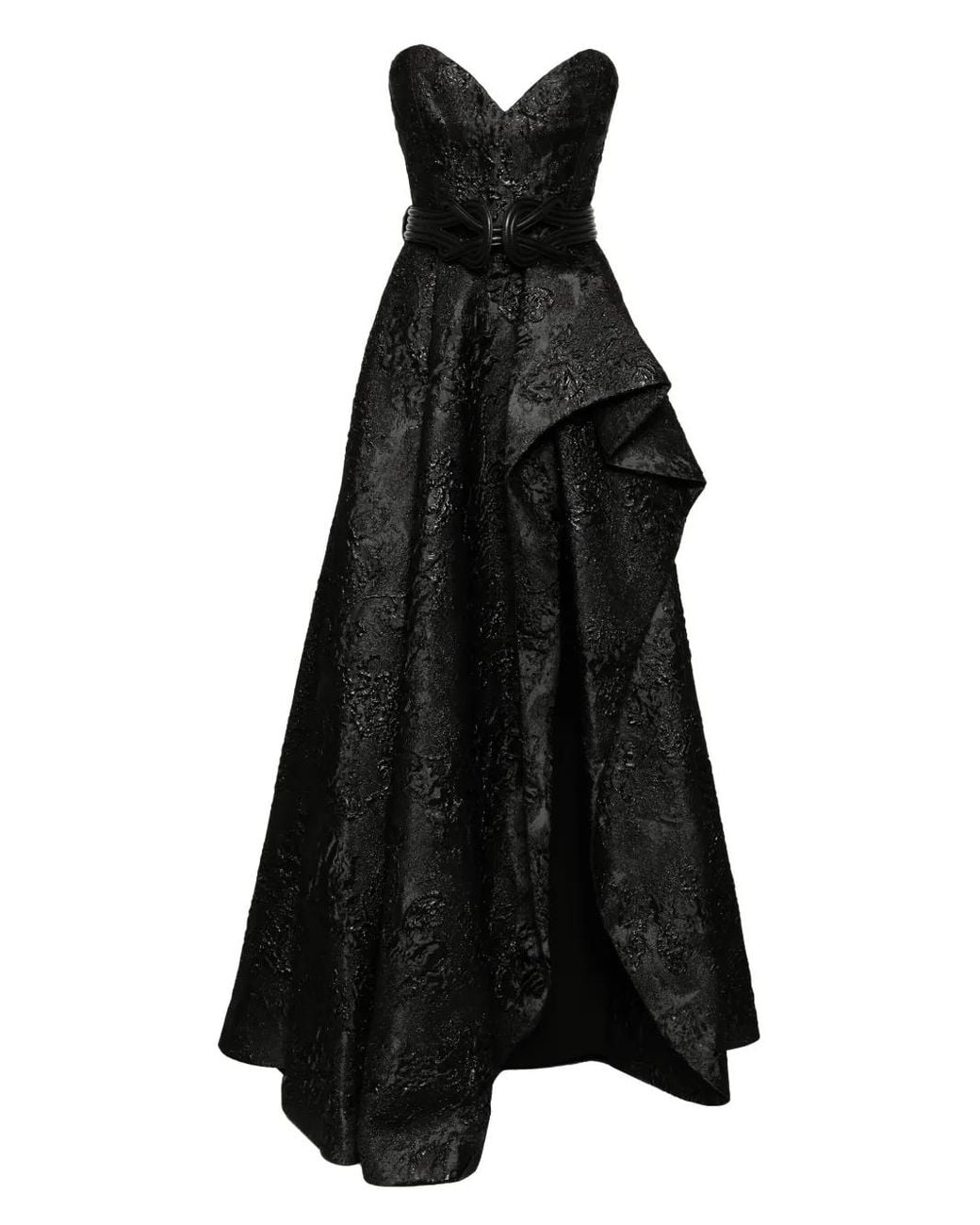 Saiid Kobeisy Black Brocade Long Dress