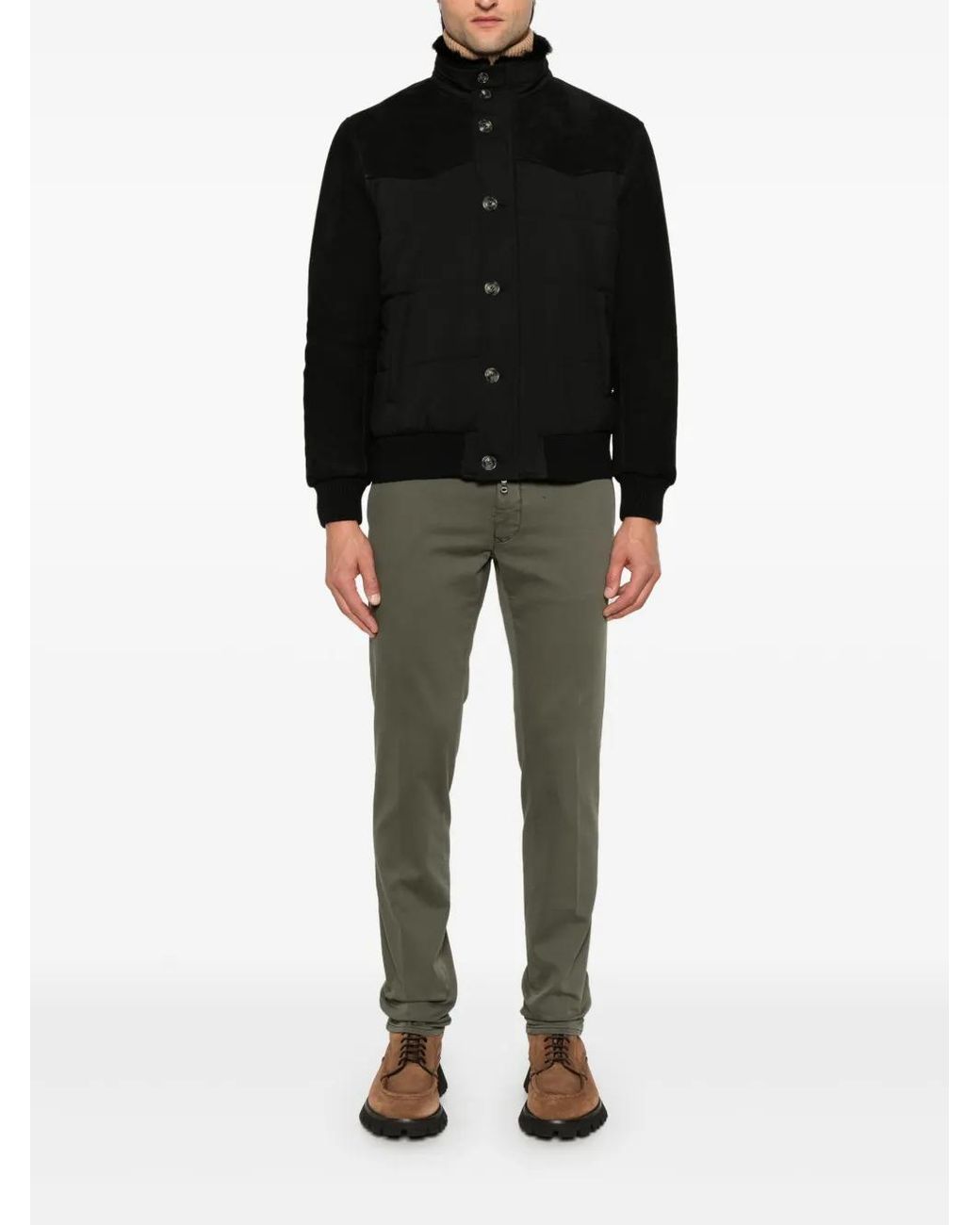 Barba Napoli Black Mock-Neck Puffer Jacket for men