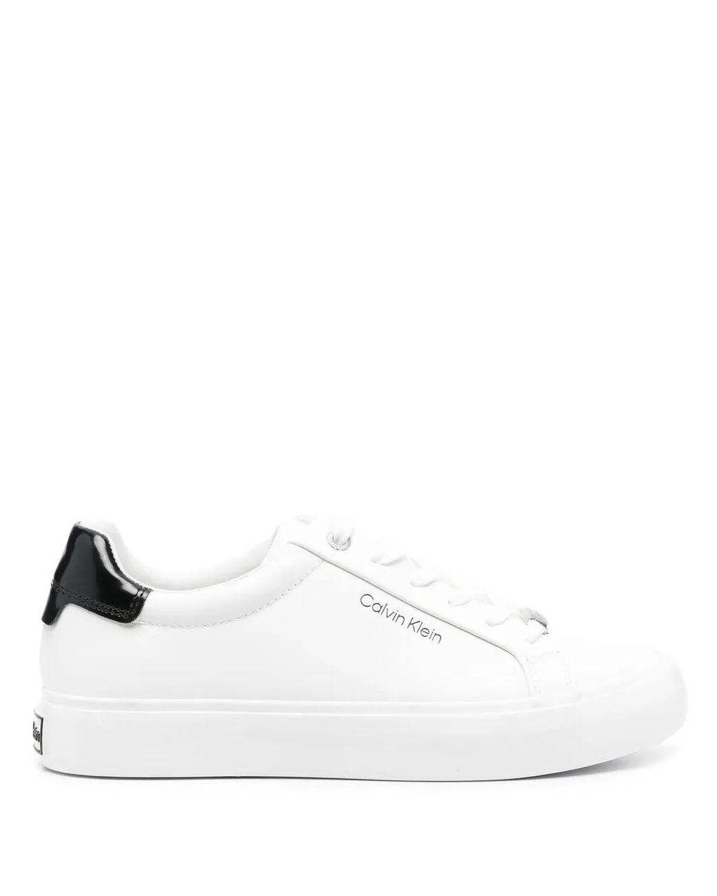 Calvin Klein White Low-Top Leather Sneakers