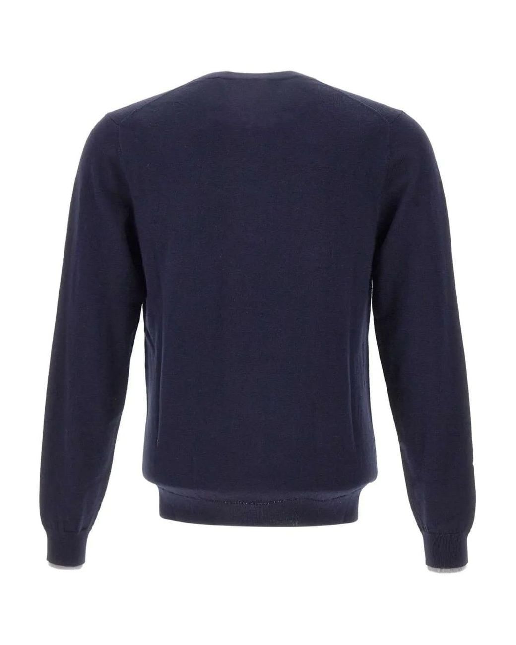 Sun 68 Blue Ribbed Crew-Neck Sweater for men